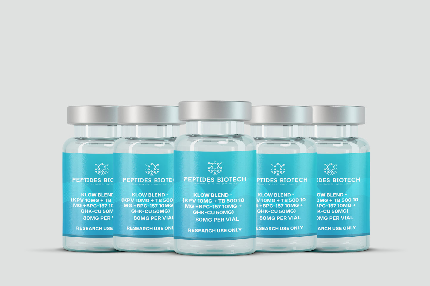 Klow Blend (KPV 10mg, TB 500 10mg, BPC-157 10mg, GHK-cu 50mg) - 80mg / Single Vial - Peptides BioTech