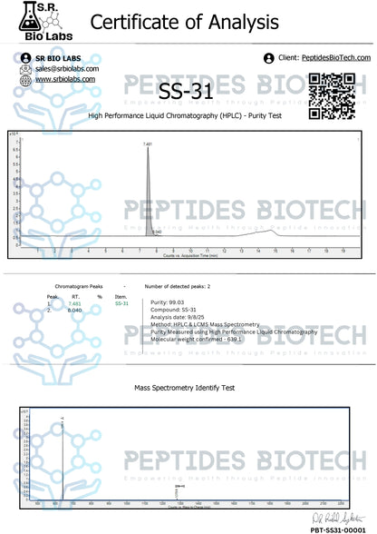 SS-31 (Elamipretide) - 10mg / Single Vial - Peptides BioTech