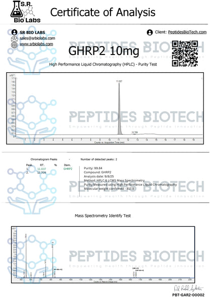 GHRP-2 Acetate - 5mg / Single Vial - Peptides BioTech